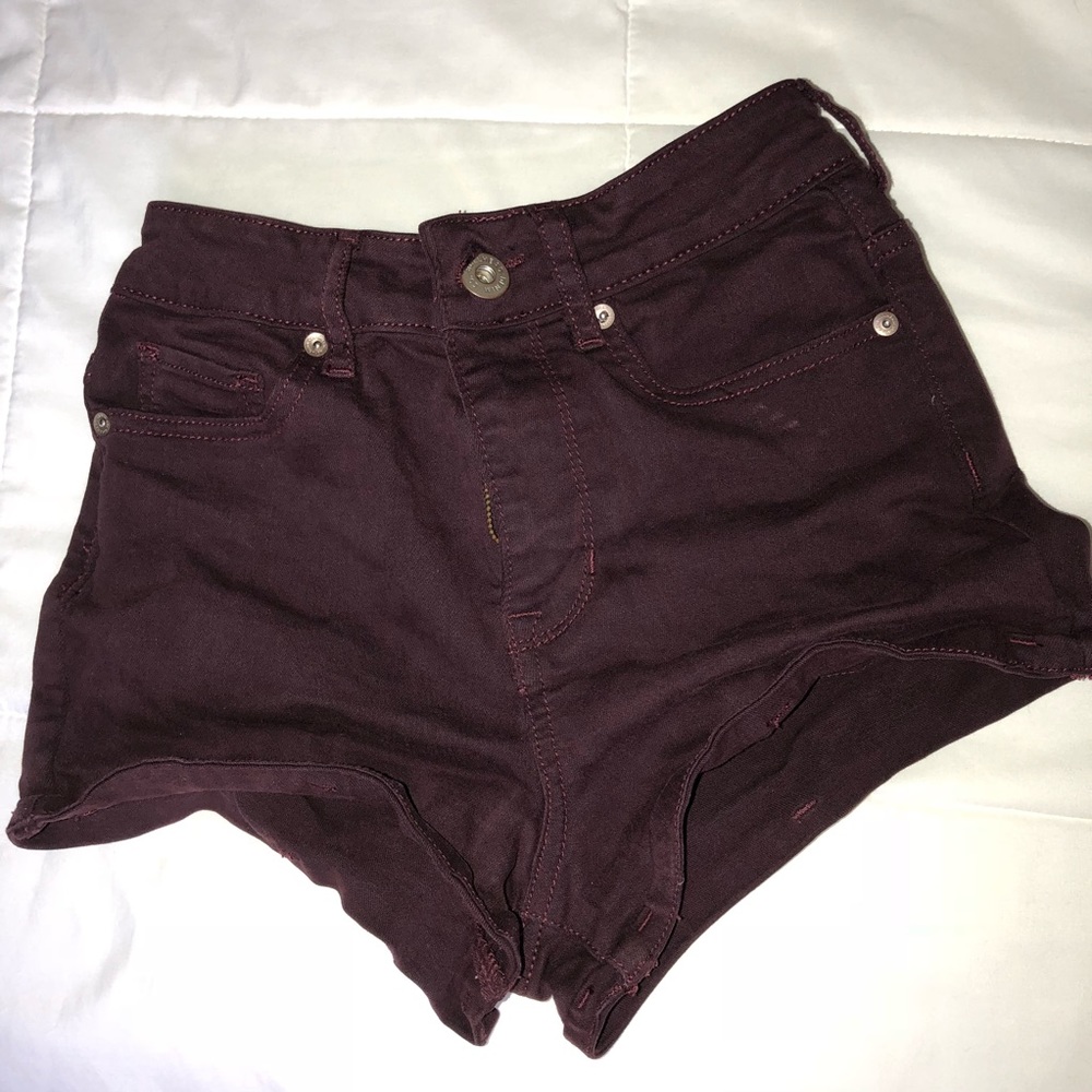 Pacsun maroon high rise shorts